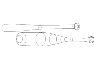 Wood Baseball Bat - 33 Inch Modelo 3D