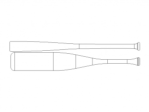 Wood Baseball Bat - 33 Inch Modelo 3D