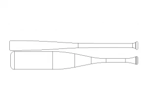 Wood Baseball Bat - 33 Inch 3D Model