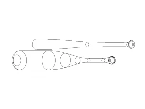 Wood Baseball Bat - 33 Inch 3D Model