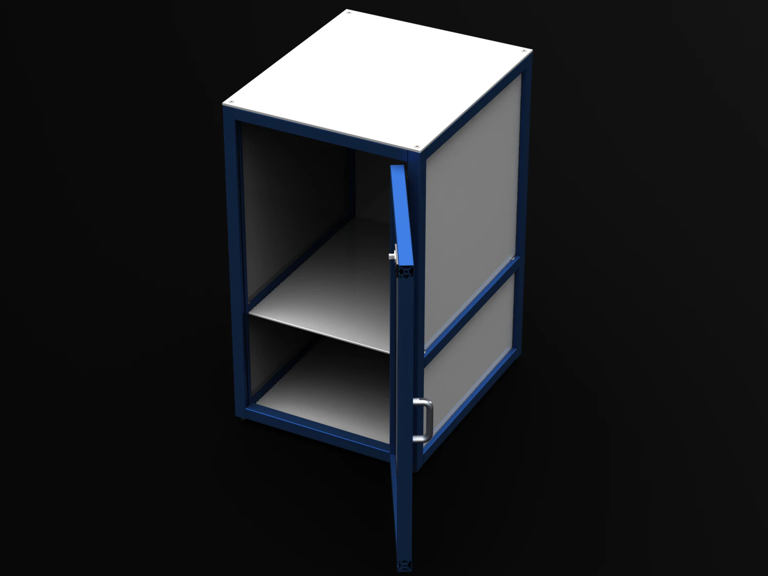 Aluminum Station Cabinet 3D Model .c4d .max .obj .3ds .fbx .stl .blend