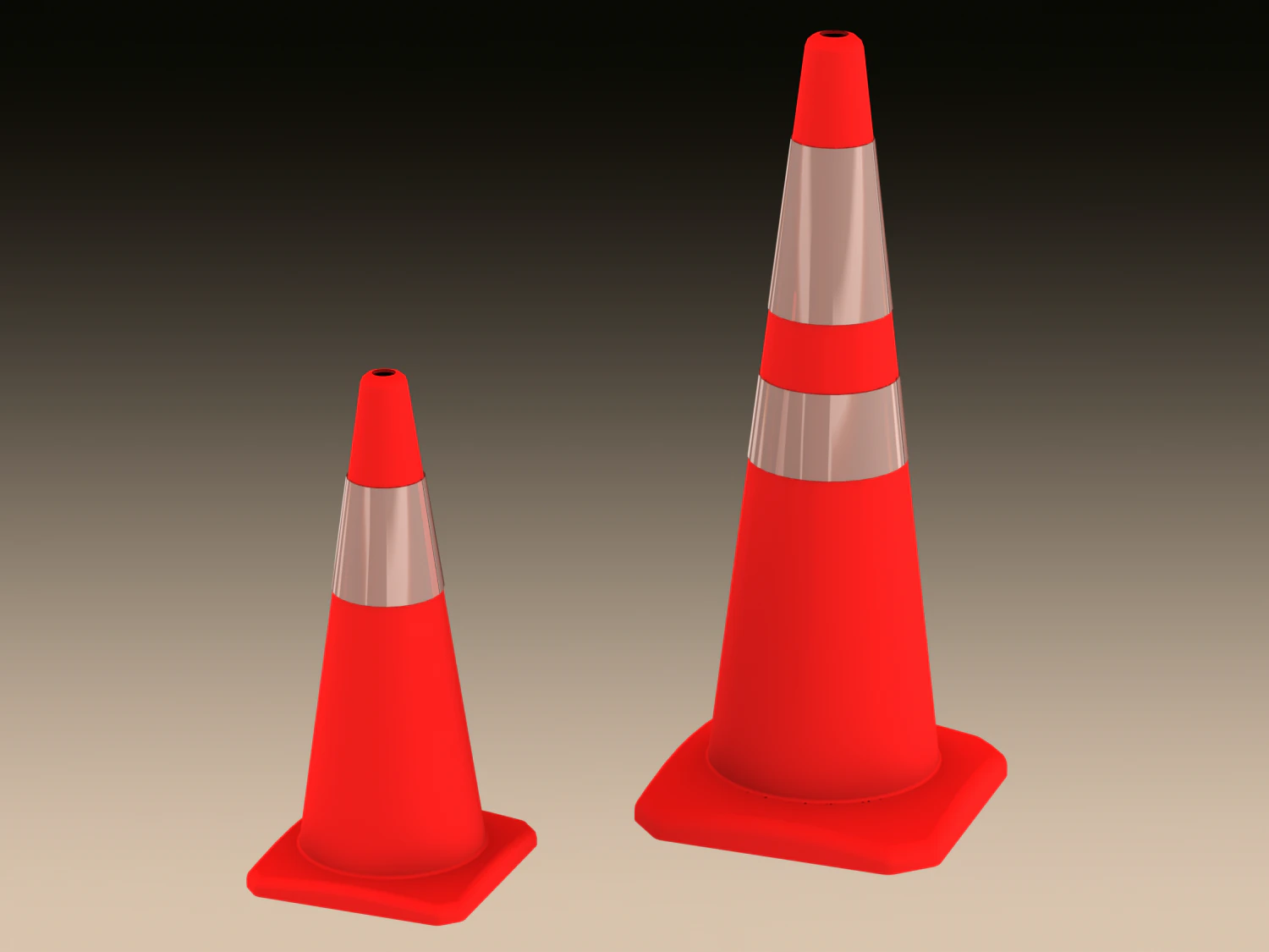 Safety Traffic Cone 3D Model .c4d .max .obj .3ds .fbx .stl .blend