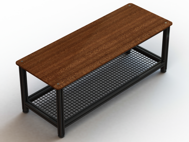Aluminum Industrial Coffee Table 3D Model .c4d .max .obj .3ds .fbx .stl .blend 