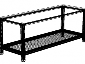 Aluminum Industrial Coffee Table 3D Model