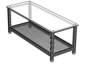 Aluminum Industrial Coffee Table 3D Model