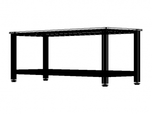 Aluminum Industrial Coffee Table 3D Model