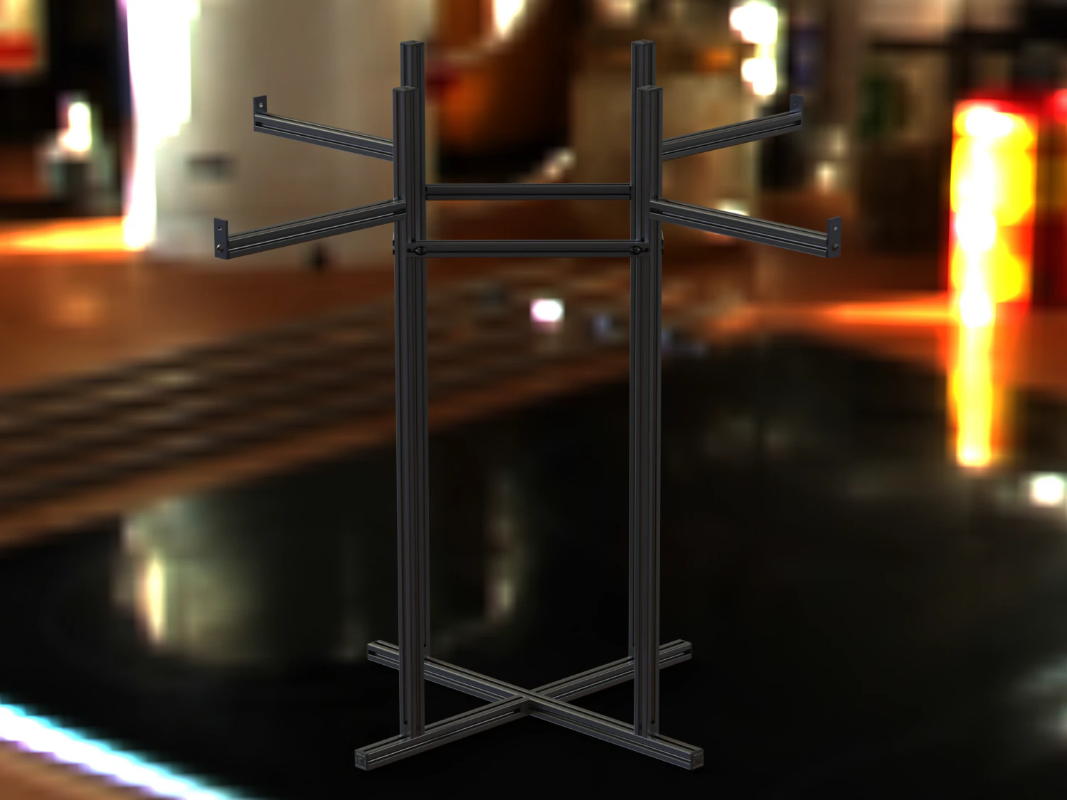 Aluminium Coat Rack 3D Model .c4d .max .obj .3ds .fbx .stl .blend