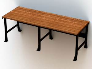 Steel Wood Bench Modelo 3D