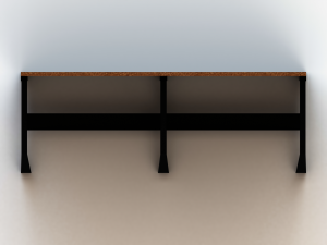 Steel Wood Bench 3D Model