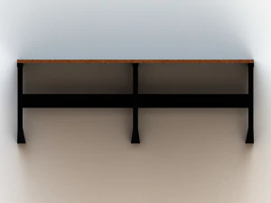 Steel Wood Bench 3D Model