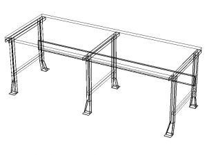 Steel Wood Bench 3D Model