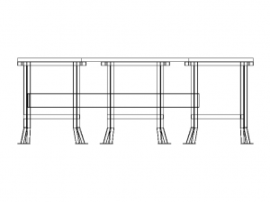 Steel Wood Bench 3D Model