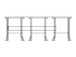 Steel Wood Bench 3D Model