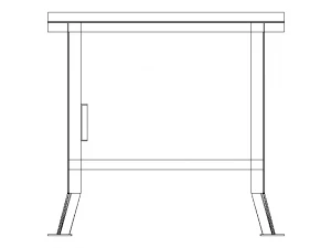 Steel Wood Bench 3D Model
