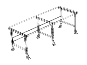 Steel Wood Bench 3D Model