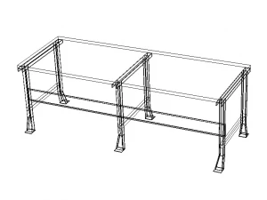 Steel Wood Bench 3D Model