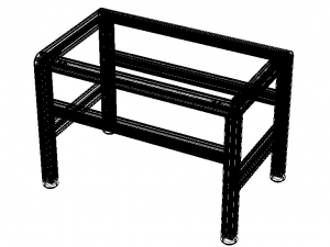 Aluminium Table with Glass Top Model 3D