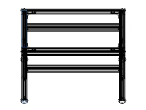 Aluminium Table with Glass Top 3D Model