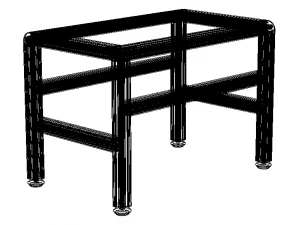 Aluminium Table with Glass Top 3D Model