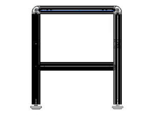 Aluminium Table with Glass Top 3D Model