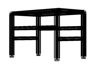 Aluminium Table with Glass Top 3D Model