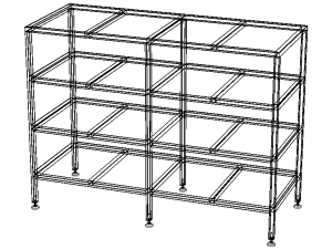 Industrial Shelving Unit 3D-Modell