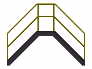 Industrial Steel Crossover Stair Modelo 3D