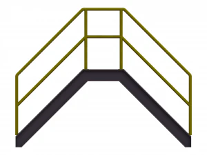 Industrial Steel Crossover Stair 3D Model