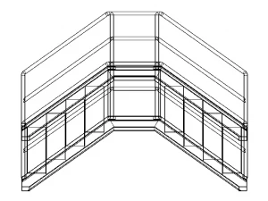 Industrial Steel Crossover Stair 3D Model