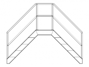 Industrial Steel Crossover Stair Modelo 3D