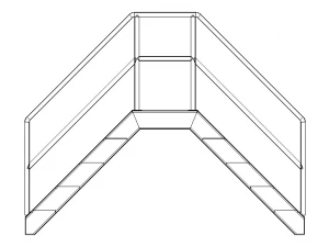 Industrial Steel Crossover Stair 3D Model