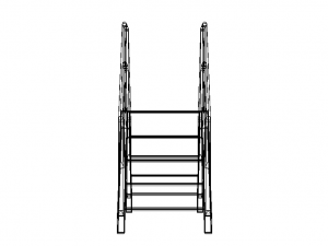 Industrial Steel Crossover Stair Modelo 3D
