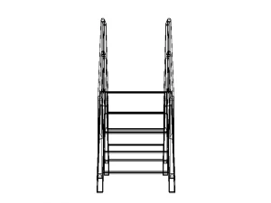 Industrial Steel Crossover Stair 3D Model