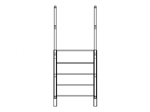 Industrial Steel Crossover Stair Modelo 3D