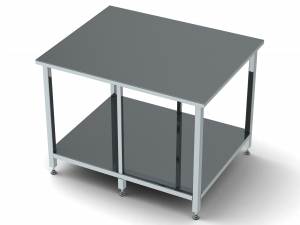 Custom Steel Table With Undershelf Modelo 3D
