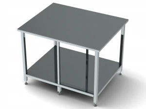Aangepaste stalen tafel met onderplank 3D Model