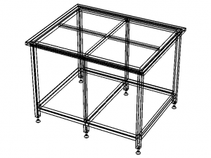Custom Steel Table With Undershelf 3D 모델