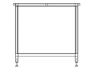 Custom Steel Table With Undershelf 3D 모델