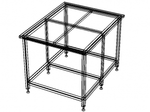 Custom Steel Table With Undershelf 3D 모델