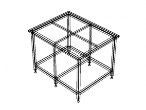 Custom Steel Table With Undershelf 3D 모델
