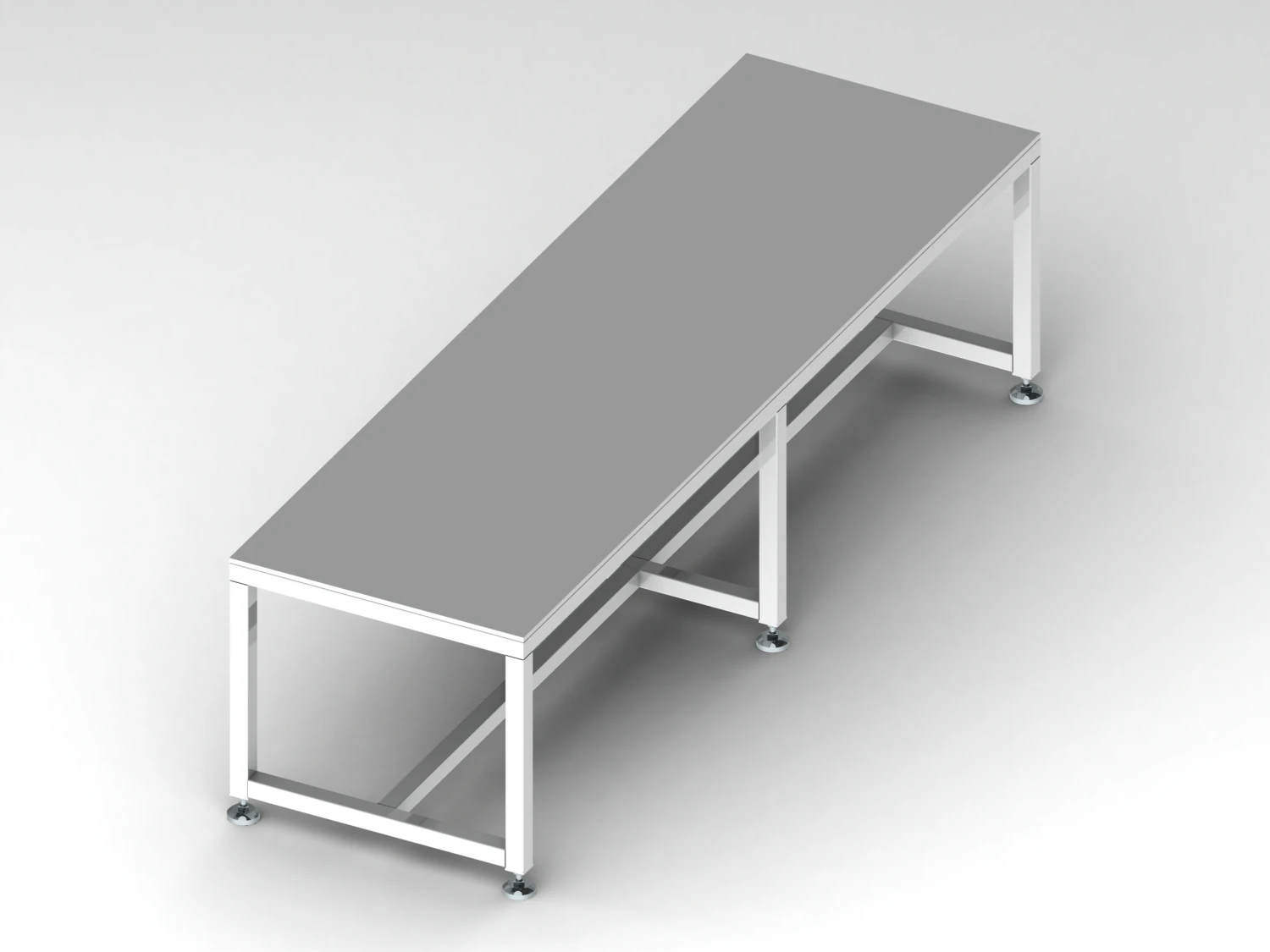 2000x600 Steel Work Table 3D Model .c4d .max .obj .3ds .fbx .stl .blend 