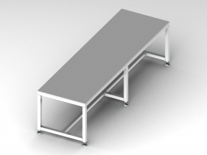 2000x600 Steel Work Table Modelo 3D