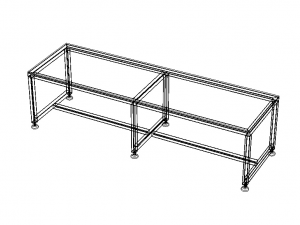 2000x600 Steel Work Table Modelo 3D