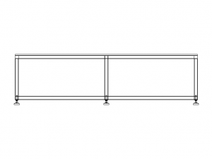 2000x600 Steel Work Table Modelo 3D