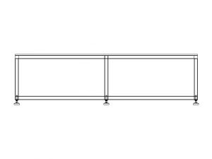 2000x600 Steel Work Table 3D Model