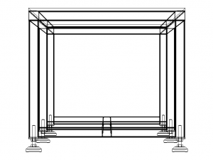 2000x600 Steel Work Table Modelo 3D