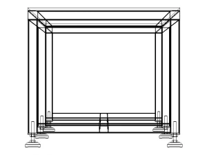 2000x600 Steel Work Table 3D Model