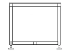2000x600 Steel Work Table 3D Model