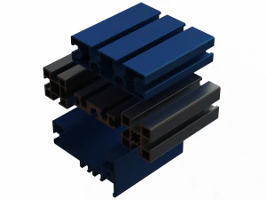 Set di custodie con profilo in alluminio estruso per parete divisoria Modello 3D