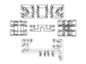 Extruded Aluminium Profile Enclosures Set for Partition Wall 3D मॉडल